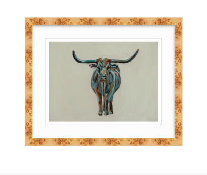 Longhorn fine art print featuring original Western artwork by Chelsea McShane.