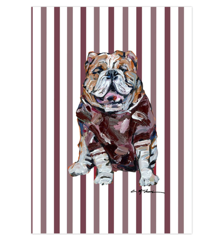 "Bulldog Maroon" framable card