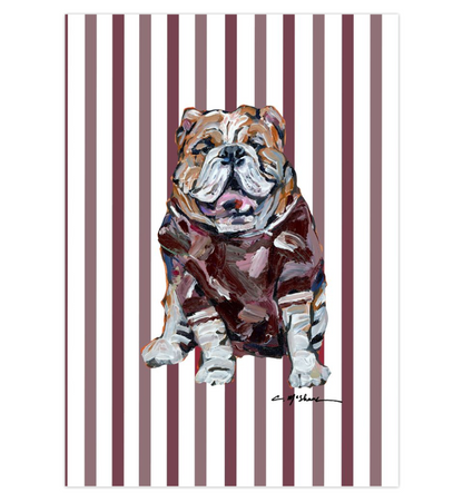 "Bulldog Maroon" framable card
