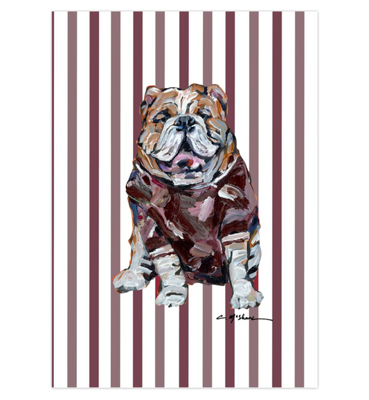"Bulldog Maroon" framable card