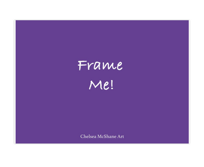 "Tiger Purple & Yellow Standing" framable card