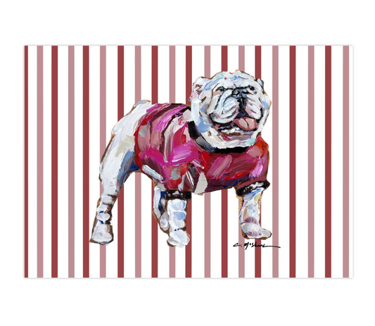 "Bulldog Red" framable card