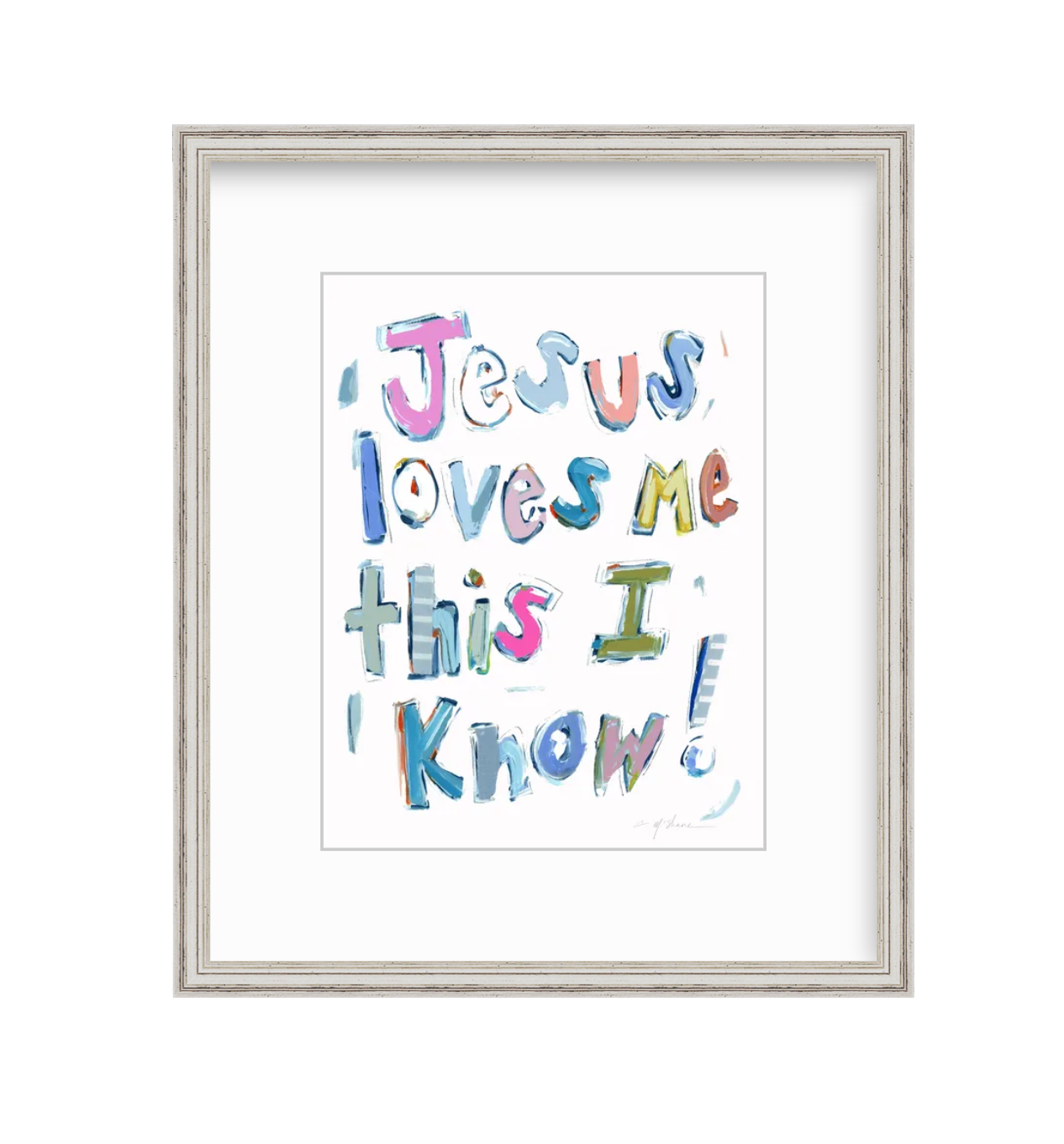 "Jesus Loves Me" on paper