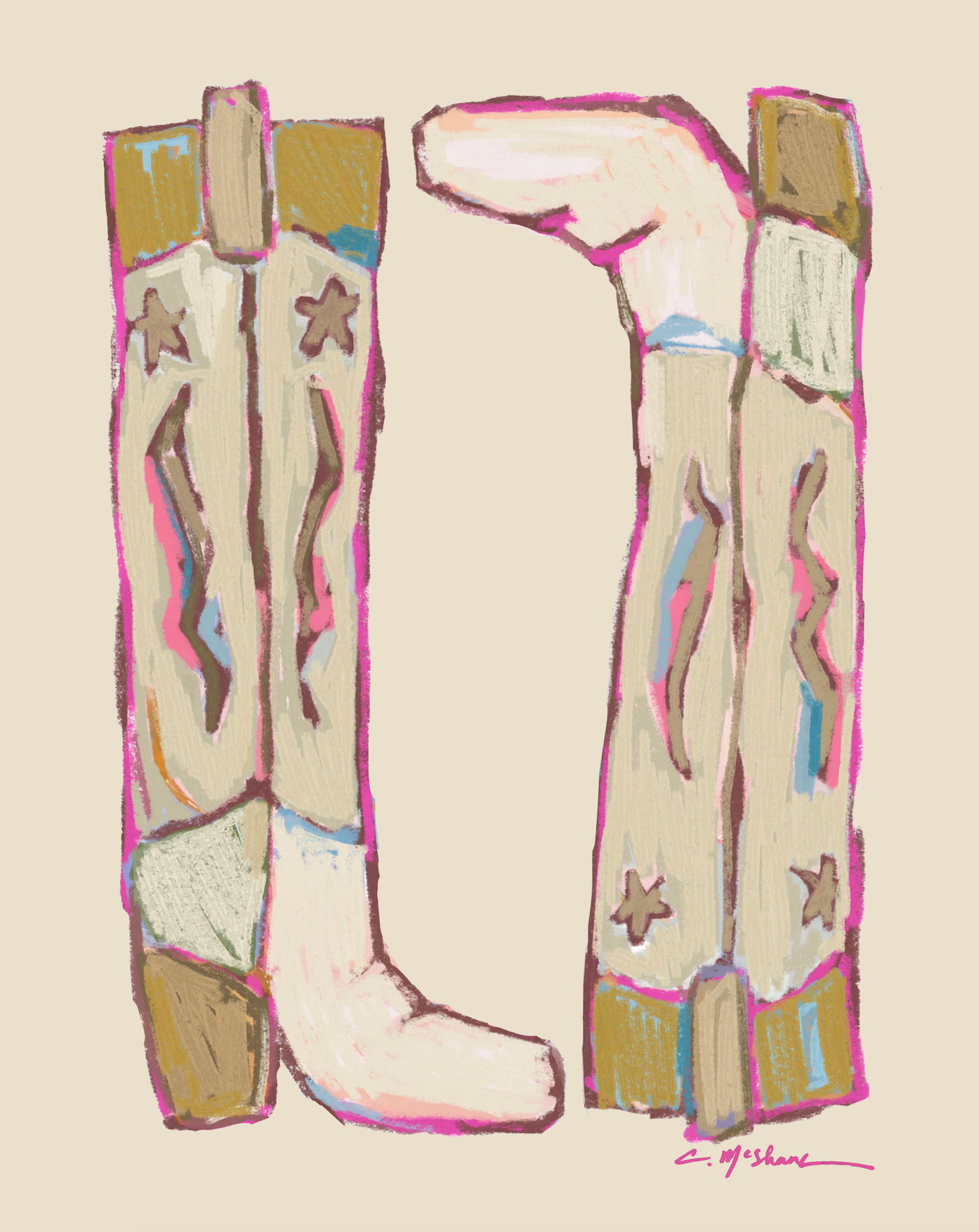 "Cowgirl Up" on paper