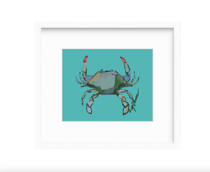 Blue Crab fine art print featuring original coastal artwork by Chelsea McShane.