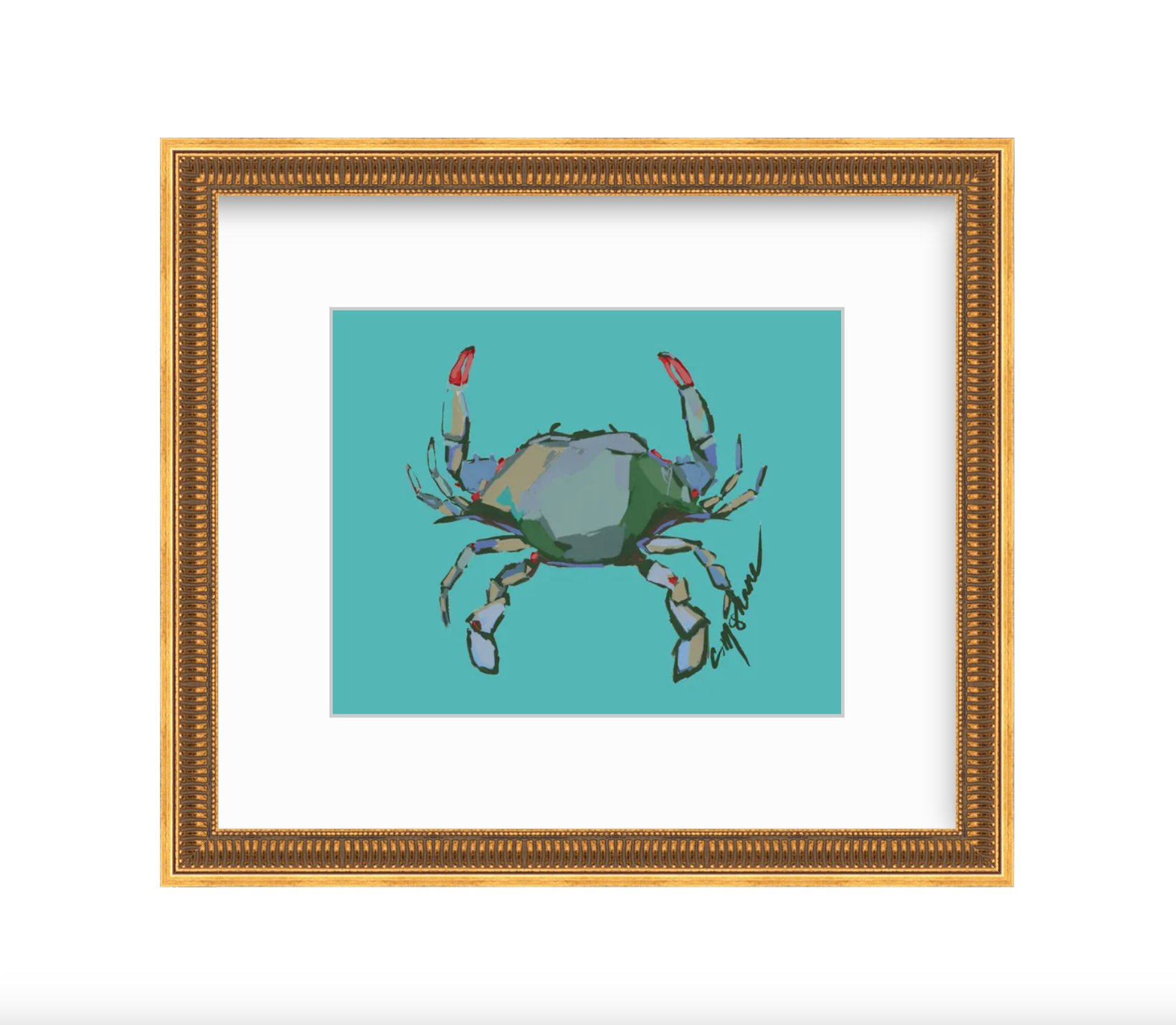 Blue Crab fine art print featuring original coastal artwork by Chelsea McShane.
