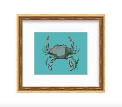 Blue Crab fine art print featuring original coastal artwork by Chelsea McShane.