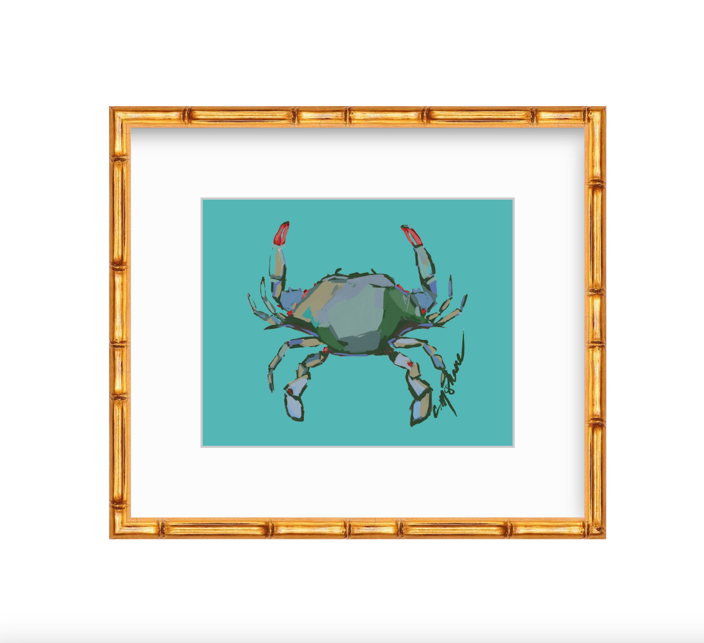 Blue Crab fine art print featuring original coastal artwork by Chelsea McShane.
