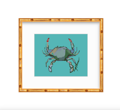 Blue Crab fine art print featuring original coastal artwork by Chelsea McShane.