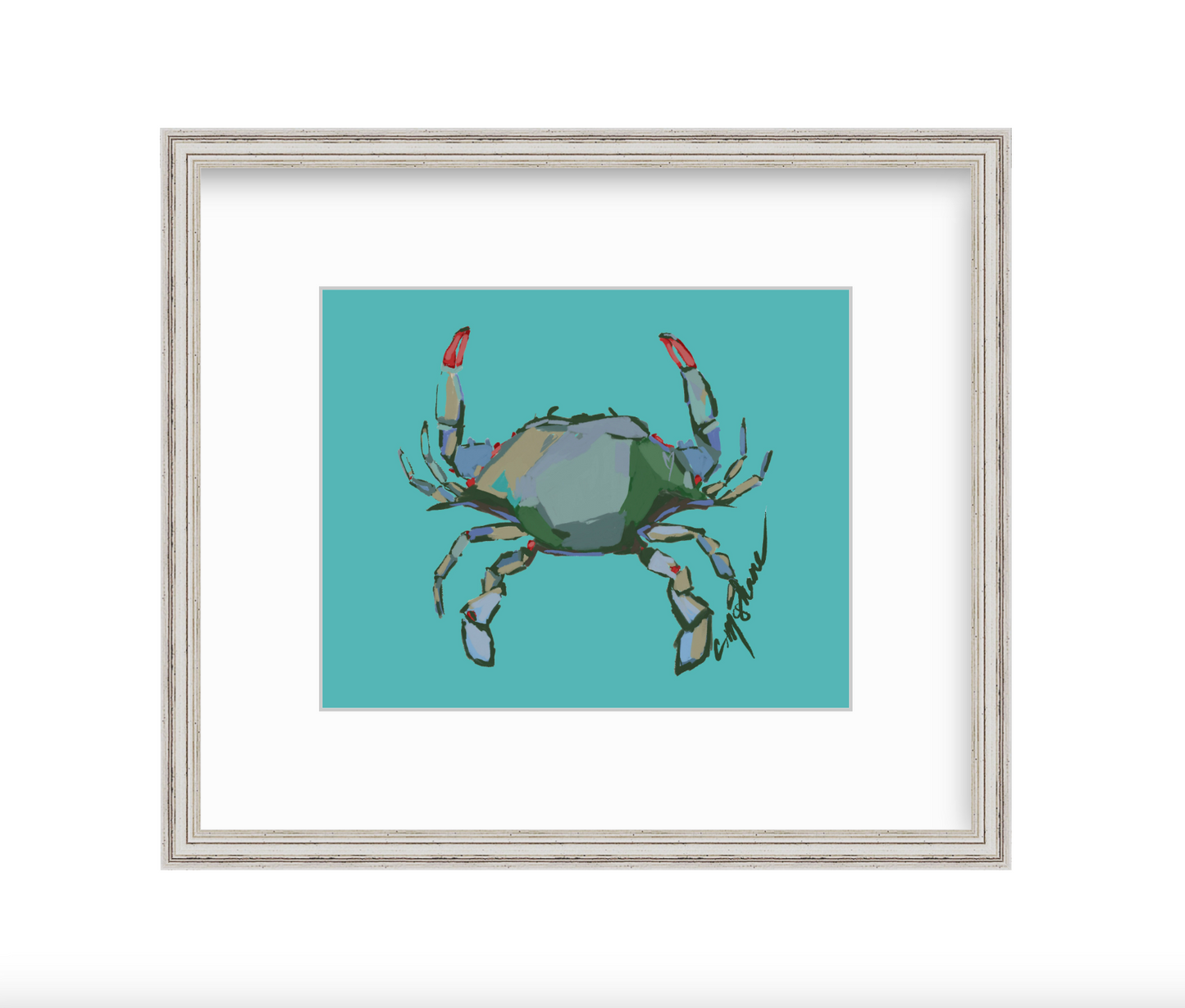 Blue Crab fine art print featuring original coastal artwork by Chelsea McShane.
