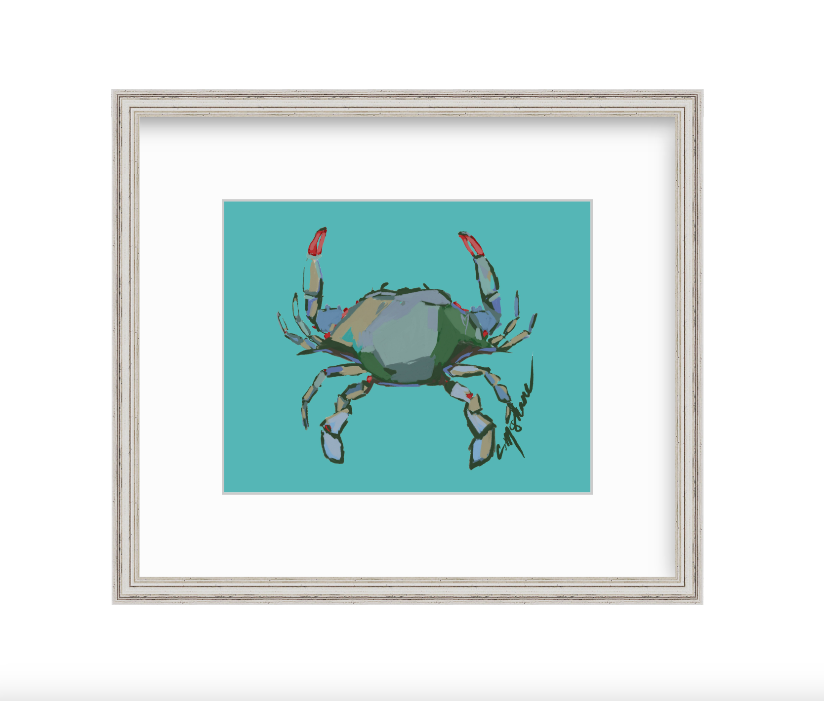 Blue Crab fine art print featuring original coastal artwork by Chelsea McShane.