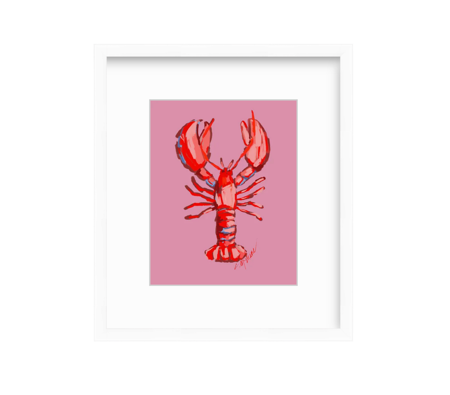 Lobster fine art print featuring original coastal artwork by Chelsea McShane.