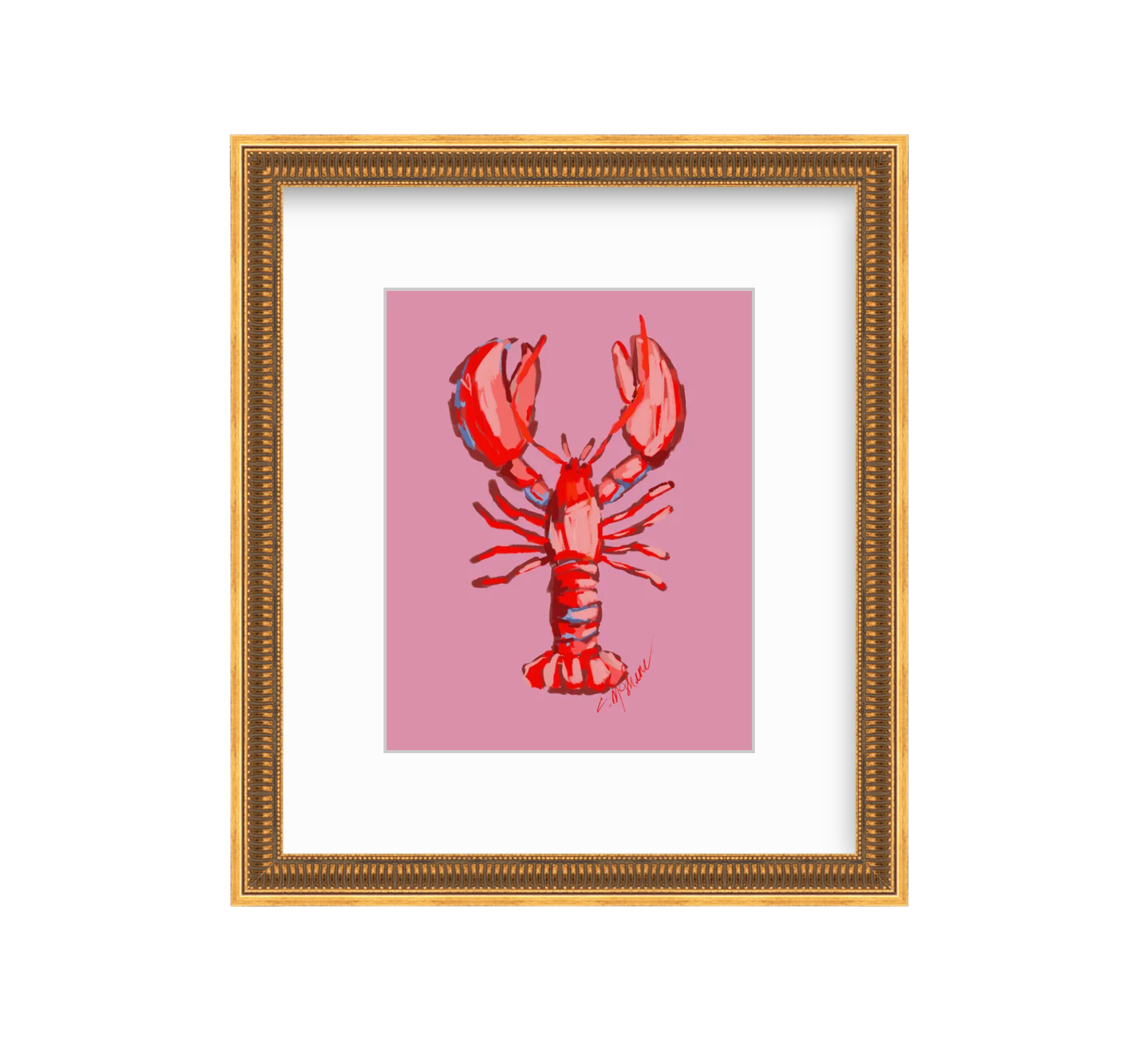 Lobster fine art print featuring original coastal artwork by Chelsea McShane.