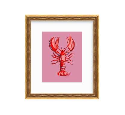 Lobster fine art print featuring original coastal artwork by Chelsea McShane.