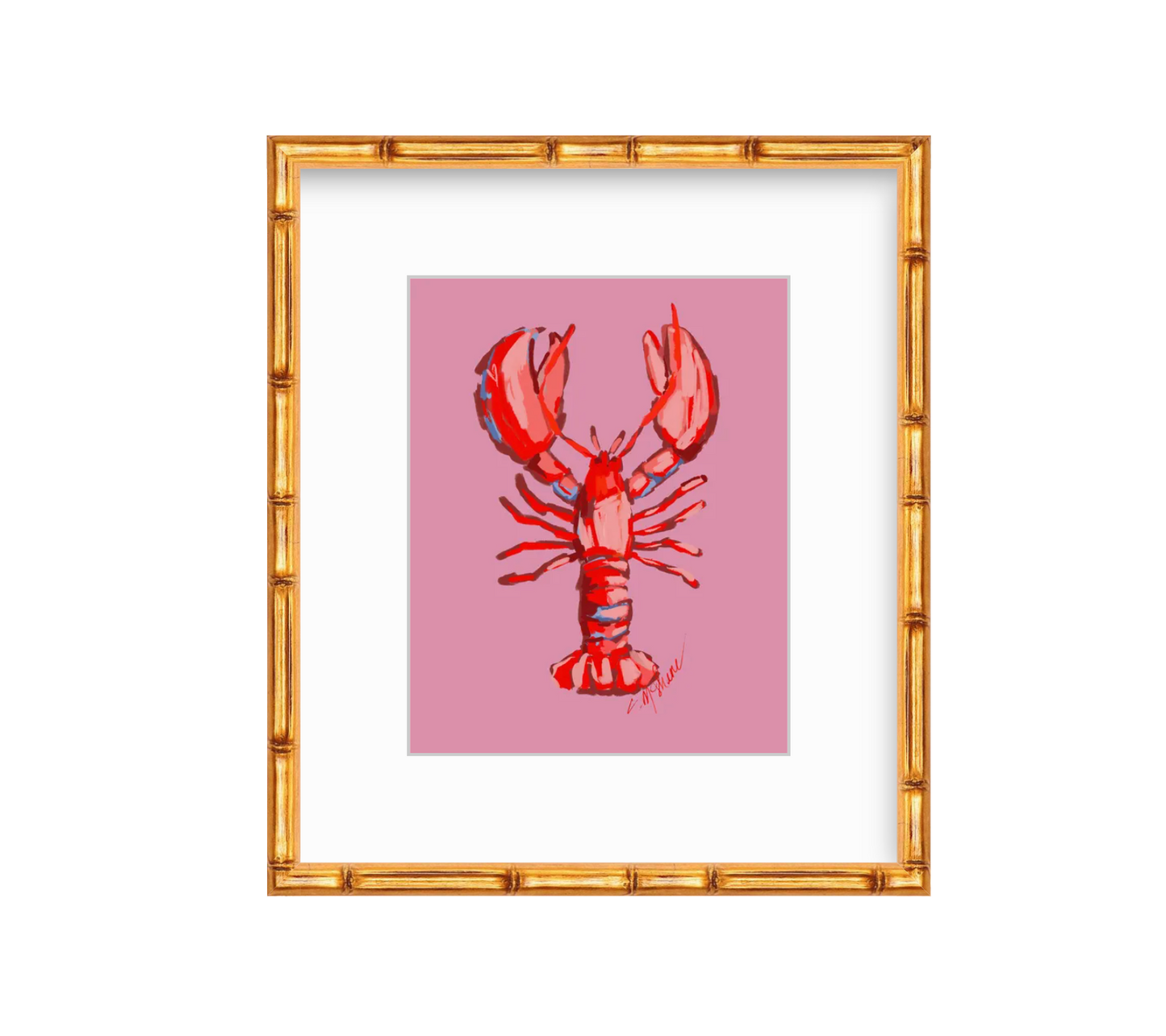 Lobster fine art print featuring original coastal artwork by Chelsea McShane.