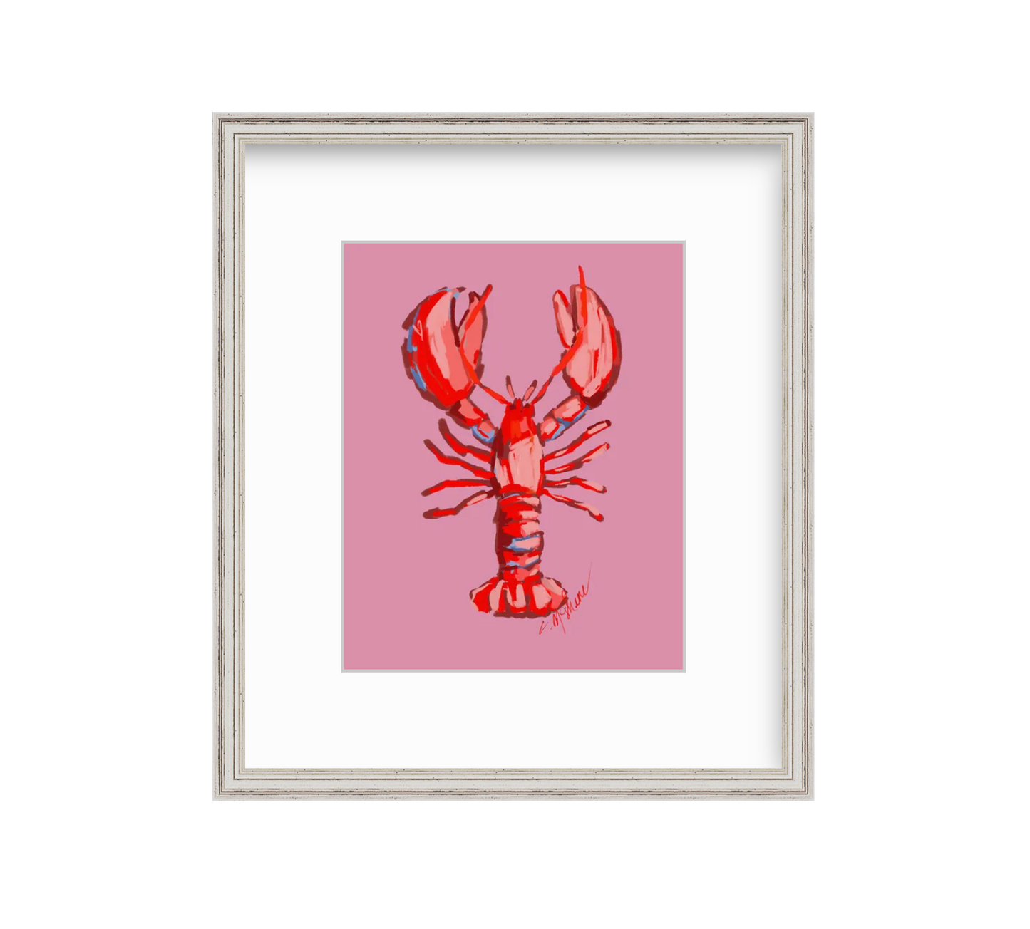 Lobster fine art print featuring original coastal artwork by Chelsea McShane.