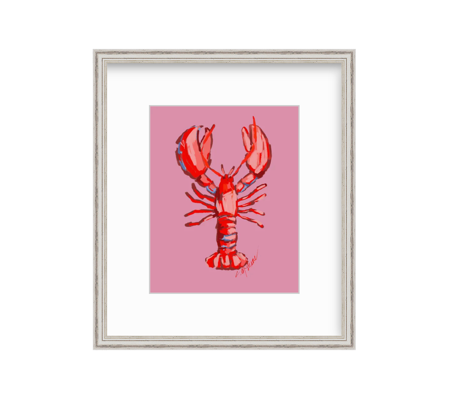 Lobster fine art print featuring original coastal artwork by Chelsea McShane.