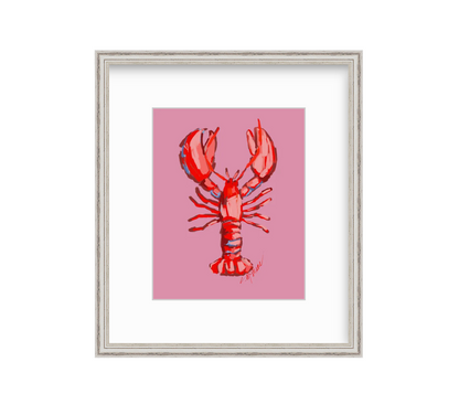 Lobster fine art print featuring original coastal artwork by Chelsea McShane.