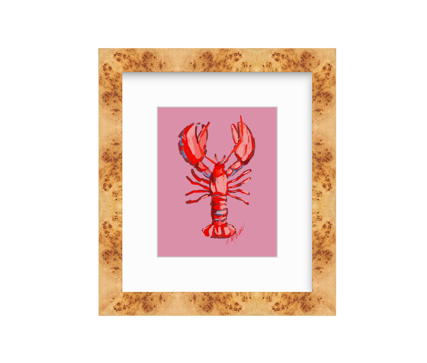 Lobster fine art print featuring original coastal artwork by Chelsea McShane.