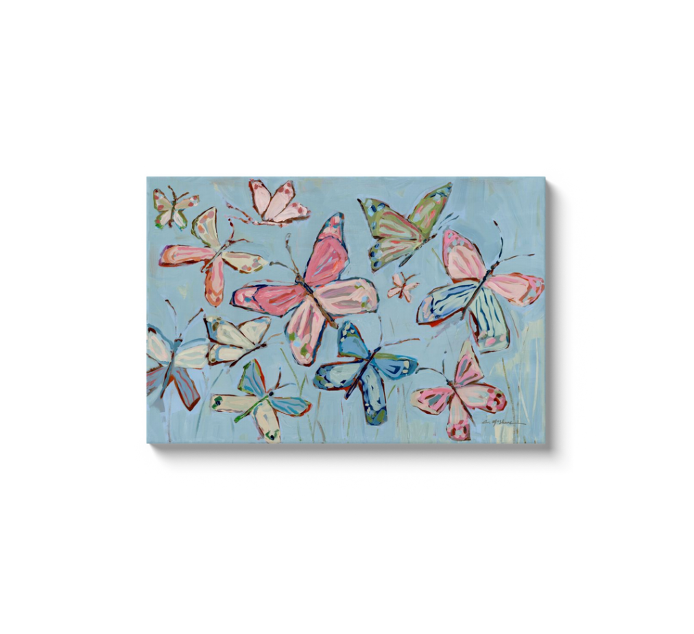 "Bloom & Flutter" Butterflies on canvas