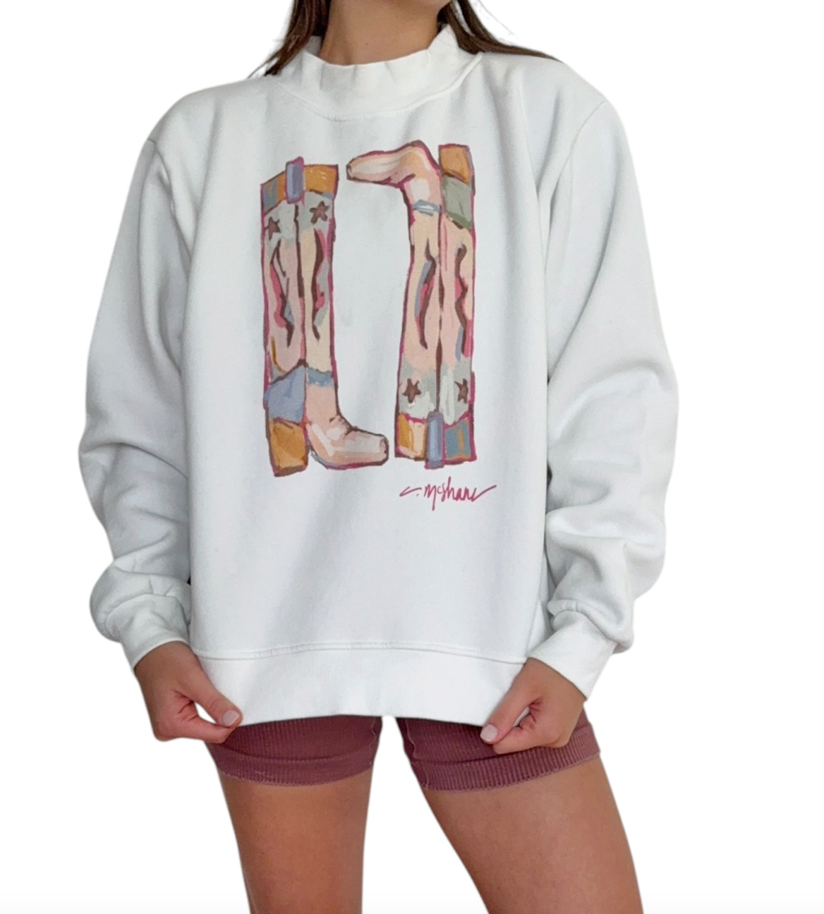 "Cowgirl Up Pinks" Mock Neck (One Size)