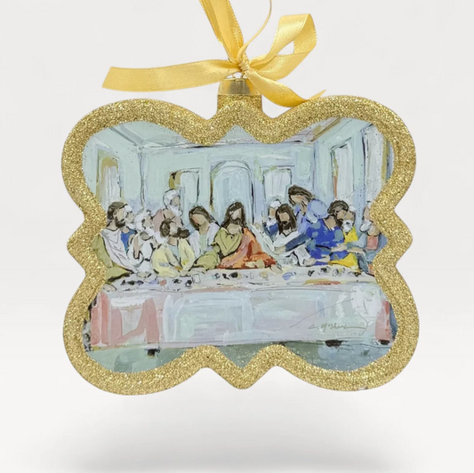 Last Supper Christmas Blown Glass Ornament