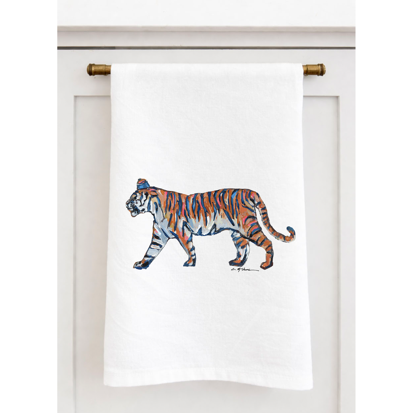 "Tiger Blues Standing" Tea Towel
