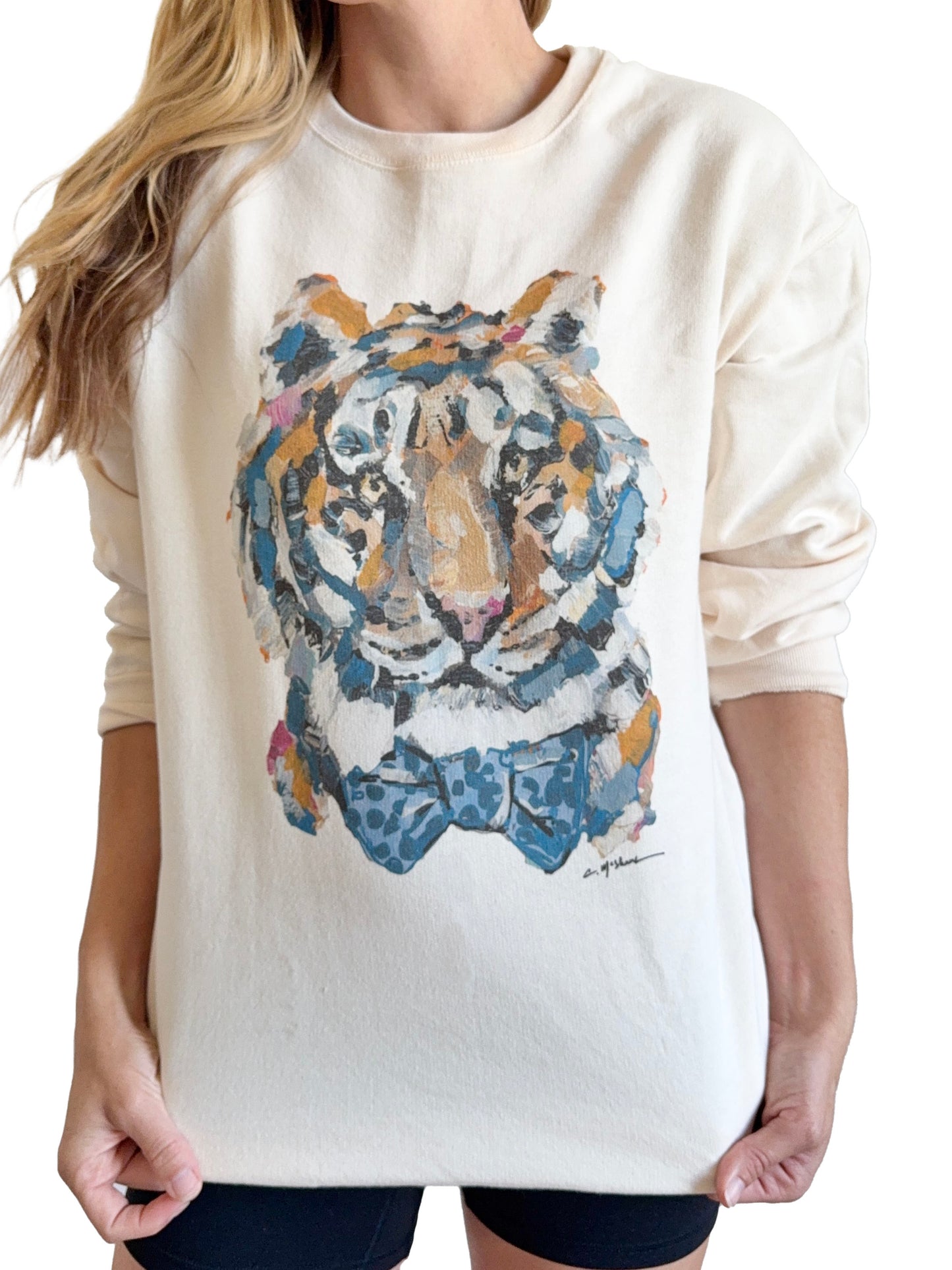 "Tiger Blues Bow Tie" Sweatie