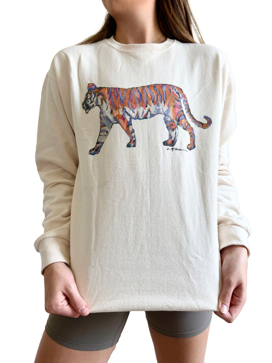 "Tiger Purple & Orange Standing" Sweatie
