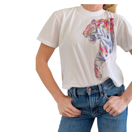 "Tiger Purple & Pink Roar" Comfort Color Art-T-shirt