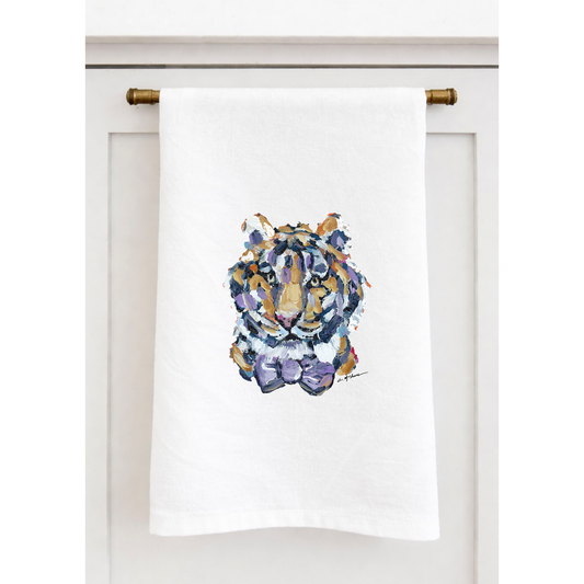 "Tiger Purple & Yellow" Tea Towel