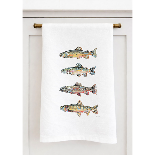 "Trout Fishing" Tea Towel