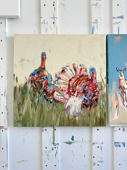"Turkey Trot" Original on 30X30 canvas