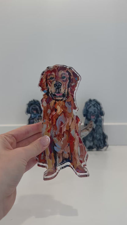 "Golden Retriever Red sitting" acrylic
