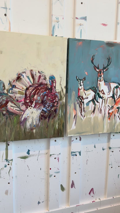 "Turkey Trot" Original on 30X30 canvas