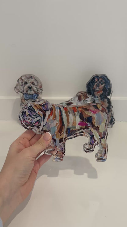 "Bulldog Abstract" acrylic