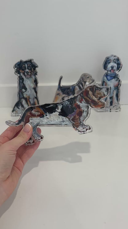 "Basset Hound Tri" acrylic
