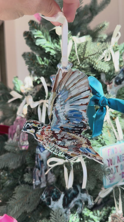 Quaint Quail Christmas Acrylic Ornament | Wreath Charm