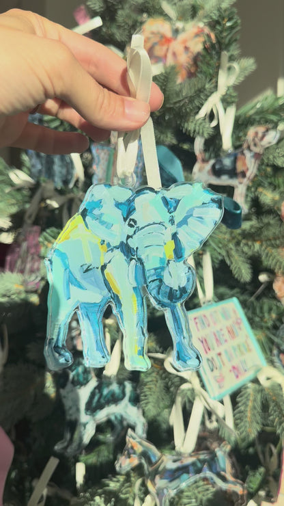 Big Love Elephant Christmas Acrylic Ornament | Wreath Charm