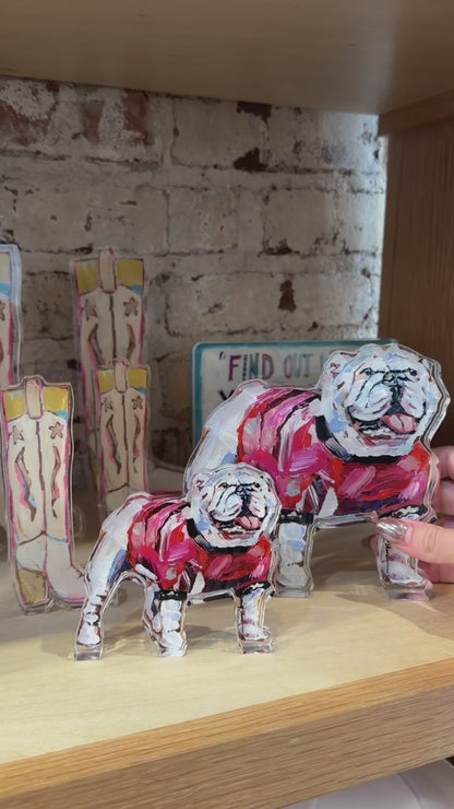 Bulldog Red Dog Acrylic Tabletop Art