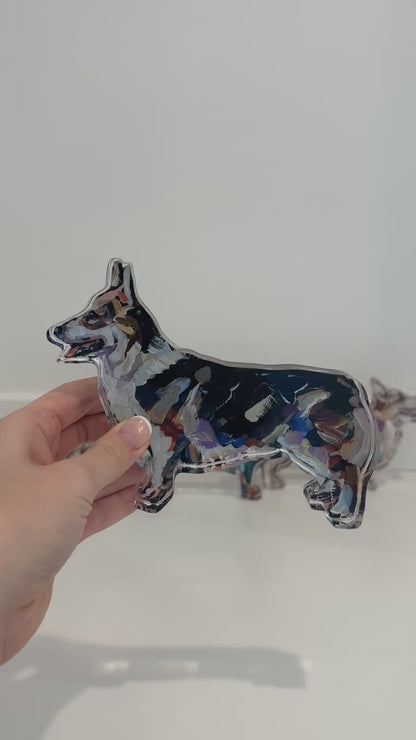 "Corgi Tri" acrylic
