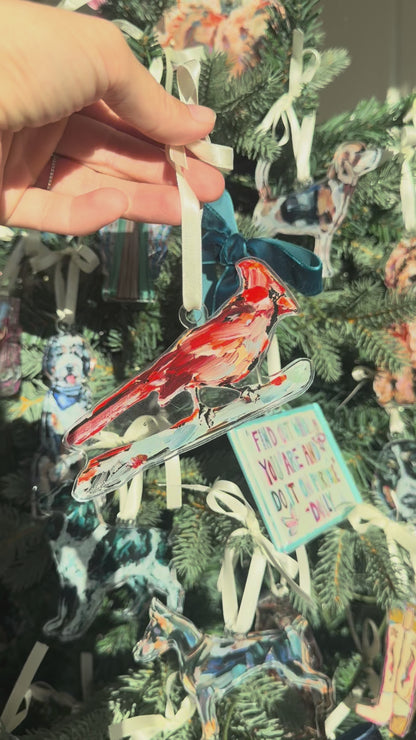 Always With You Cardinal Christmas Acrylic Ornament | Wreath Charm