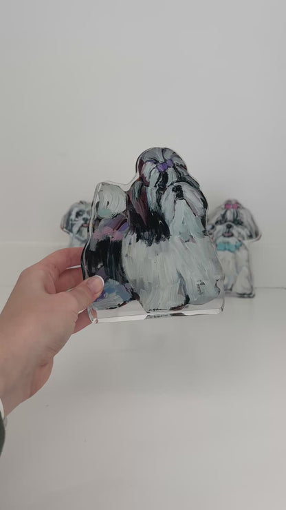 "Shih Tzu with Purple Bow" acyrlic