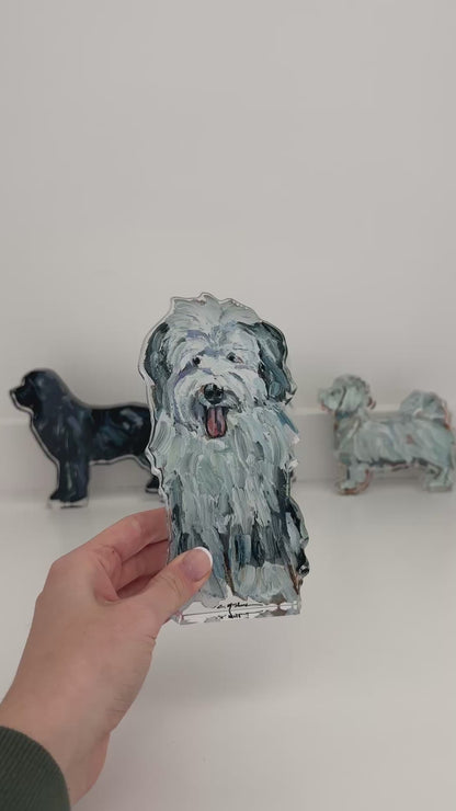 "Old English Sheepdog Gray & White" acrylic