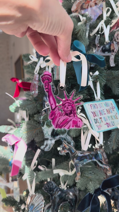 Liberty Love Statue of Liberty New York Christmas Acrylic Ornament | Wreath Charm