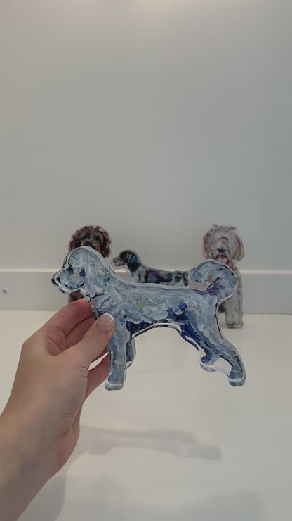 "Goldendoodle White" acrylic