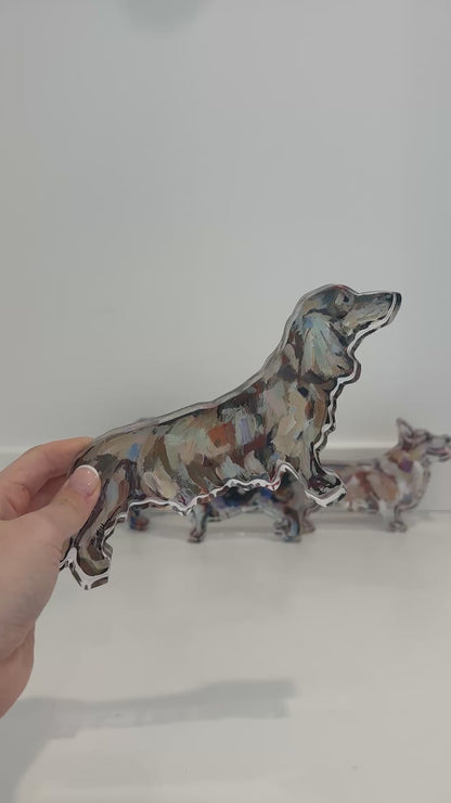 "Dachshund Blonde Long-haired" acrylic