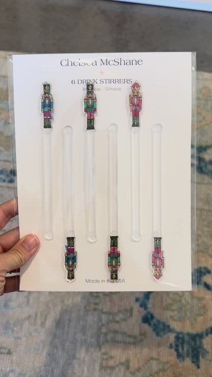 Nutcracker Christmas Drink Stirrers