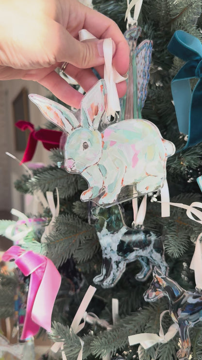 Bunny Hunny Christmas Acrylic Ornament | Wreath Charm