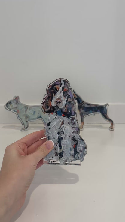 "English Cocker Spaniel Tri" acrylic